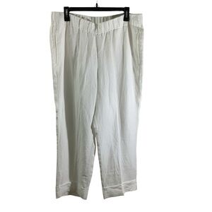 Chico’s Line Wide Cuff Straight Pants in Alabaster